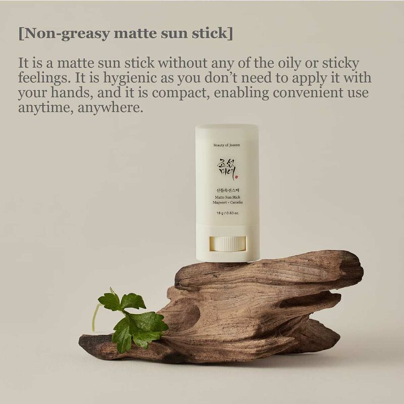 beauty of joseon matte sun stick mugwort and camelia
