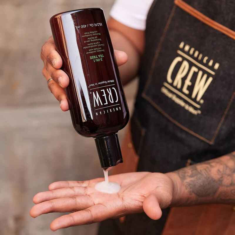 american crew 3in1 tea tree shampoo conditioner and body wash